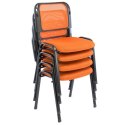 Zestaw krzeseł do sztaplowania, pomarańczowy - 8 szt