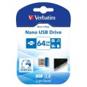 Verbatim USB flash disk, USB 3.0 (3.2 Gen 1), 64GB, Nano, Store N Stay, niebieski, 98711, USB A
