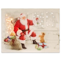 Podświetlany obraz Święty Mikołaj 40LED, 30 x 40 cm