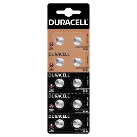 Bateria alkaliczna, LR44, Duracell, blistr, 10-pack, 42462