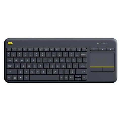 Logitech K400 Plus, Klawiatura AA, CZ, multimedialny, 2.4 [GHz], bezprzewodowa, czarna