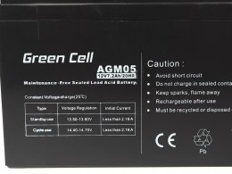 Green Cell AGM VRLA 12V 7.2Ah bezobsługowy akumulator do systemu alarmowego, kasy fiskalnej, zabawki