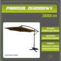 Parasol ogrodowy 300cm składany na wysięgniku beżowy