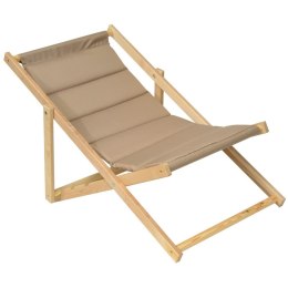 Leżak plażowy składany drewniany deluxe cappucino Royokamp