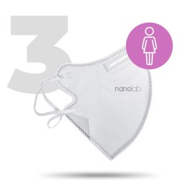 Nano, do prania Maseczka ochronna, FFP2, biały, damska, 3ks, Nanolab
