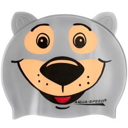 Czepek pływacki Aqua-Speed Zoo Bear szary