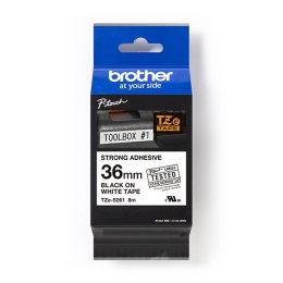 Brother oryginalny taśma do drukarek etykiet, Brother, TZE-S261, czarny druk/biały podkład, laminowane, 8m, 36mm, mocny klej