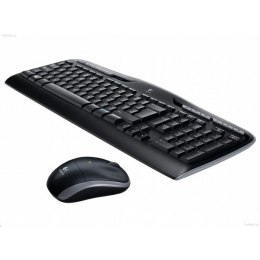 Logitech MK330, Zestaw klawiatur z myszą optyczną bezprzewodową, AAA, US, multimedialny, 2.4 [Ghz], bezprzewodowa, czarna, 1x ba