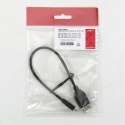 Kabel USB (2.0), USB micro M- USB A F, 0.2m, czarny, Logo