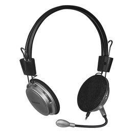 Defender Aura 120, słuchawki z mikrofonem, regulacja głośności, czarno-szara, 2.0, 2x 3.5 mm jack