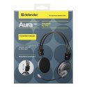 Defender Aura 120, słuchawki z mikrofonem, regulacja głośności, czarno-szara, 2.0, 2x 3.5 mm jack