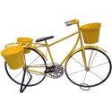 Kwietnik ogrodowy rower 3 doniczki żółty