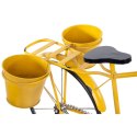 Kwietnik ogrodowy rower 3 doniczki żółty