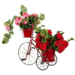 Kwietnik ogrodowy rower 3-kołowy 2 doniczki czerwony