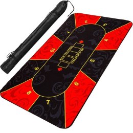 Składana mata do pokera, czerwono-czarna, 200 x 90 cm