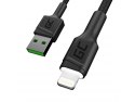 Zestaw 3x Kabel Green Cell GC Ray USB - Lightning 30cm, 120cm, 200cm do iPhone, iPad, iPod, biały LED, szybkie ładowanie