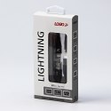 Kabel USB (2.0), USB A M- Apple Lightning M, 1m, MFi certifikat, 5V/2,4A, czarny, Logo, box, oplot nylonowy, aluminiowa osłona z