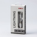 Kabel USB (2.0), USB A M- Apple Lightning M, 2m, MFi certifikat, 5V/2,4A, biały, Logo, box, oplot nylonowy, aluminiowa osłona zł