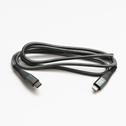 Kabel USB (2.0), USB C M- Apple Lightning M, 1m, MFi certifikat, 5V/3A, srebrny, Logo, box, oplot nylonowy, aluminiowa osłona zł