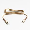 Kabel USB (2.0), USB C M- Apple Lightning M, 1m, MFi certifikat, 5V/3A, złoty, Logo, box, oplot nylonowy, aluminiowa osłona złąc