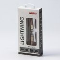 Kabel USB (2.0), USB C M- Apple Lightning M, 1m, MFi certifikat, 5V/3A, złoty, Logo, box, oplot nylonowy, aluminiowa osłona złąc