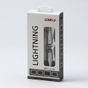 Kabel USB (2.0), USB C M- Apple Lightning M, 2m, MFi certifikat, 5V/3A, biały, Logo, box, oplot nylonowy, aluminiowa osłona złąc
