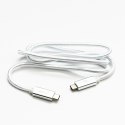 Kabel USB (3.2 gen 2), USB C M- USB C M, 1m, Power Delivery 100W, 10 Gb/s, 20V/5A, biały, Logo, box, oplot nylonowy, aluminiowa 