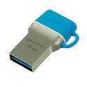 Goodram USB flash disk OTG, USB 3.0 (3.2 Gen 1), 16GB, ODD3, niebieski, ODD3-0160B0R11, USB A / USB C, z osłoną