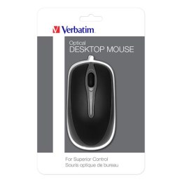 Verbatim mysz 1000DPI, optyczna, 3kl., 1 scroll, przewodowa USB, czarna