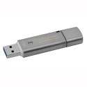 Kingston USB flash disk, USB 3.0 (3.2 Gen 1), 16GB, Data Traveler Locker+ G3, srebrny, DTLPG3/16GB, USB A, z osłoną