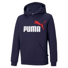 Bluza dla dzieci Puma ESS+ 2 Col Big Logo Hoodie granatowa 586987 06
