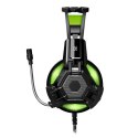 Defender Lester, Gaming Headset, słuchawki z mikrofonem, regulacja głośności, czarno-zielona, 2.0, 50 mm przetworniki typ 2x 3.5