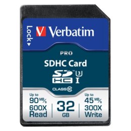 Verbatim karta pamięci SDXC Pro, 32GB, SDXC, 47021, UHS-I U3