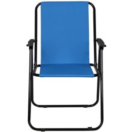 Krzesło turystyczne z podłokietnikami 57x44x75cm składane niebieskie