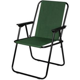 Krzesło turystyczne z podłokietnikami 57x44x75cm składane zielone