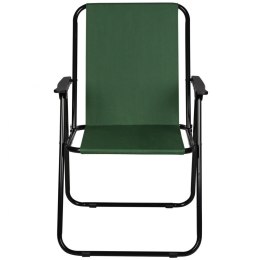 Krzesło turystyczne z podłokietnikami 57x44x75cm składane zielone