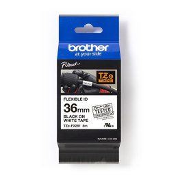 Brother oryginalny taśma do drukarek etykiet, Brother, TZE-FX261, czarny druk/biały podkład, laminowane, 8m, 36mm, flexibilní