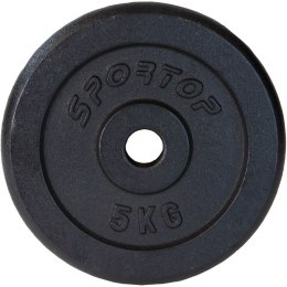 Obciążenie żeliwne czarne 5 kg Sportop fi26,5