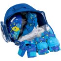Zestaw łyżworolki Combo Monster,kask,kpl ochraniaczy,plecak 30-33 niebieski