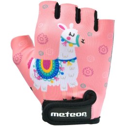 Rękawiczki rowerowe dla dzieci Meteor Lama różowe 26164