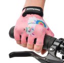 Rękawiczki rowerowe dla dzieci Meteor Lama różowe 26164
