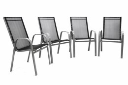 Komplet 4 x krzesła ogrodowe antracytowe