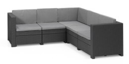 Rattanowa sofa ogrodowa + szare poduszki