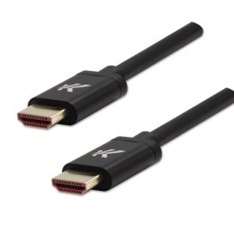 HDMI M- HDMI M, Ultra High Speed, 2m, pozłacane złącza, aluminiowa obudowa, czarny, Logo, 8K@60Hz, 48Gb/s