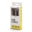 Kabel USB (3.2 gen 1), USB A M- USB C M, 1m, 5 Gb/s, 5V/3A, szary, Logo, box, metalowy oplot, aluminiowa osłona złącza