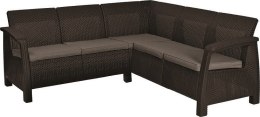 Narożna nowoczesna sofa CORFU RELAX - brązowe + szaro-brązow