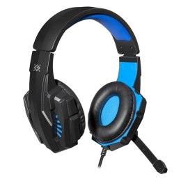 Defender Warhead G-390, Gaming Headset, słuchawki z mikrofonem, regulacja głośności, czarno-niebieski, 2.0, 40 mm przetworniki t