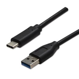 Kabel USB (3.2 gen 2), USB A M- USB C M, 1m, 10 Gb/s, 5V/3A, czarny