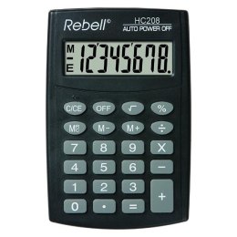Rebell Kalkulator RE-HC208 BX, czarna, kieszonkowy, 8 miejsc