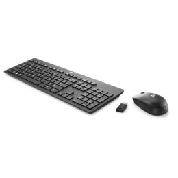 HP Slim Wireless Keyboard & Mouse, Zestaw klawiatur z myszą optyczną bezprzewodową, AAA, CZ/SK, multimedialny, USB-A Dongle typ 